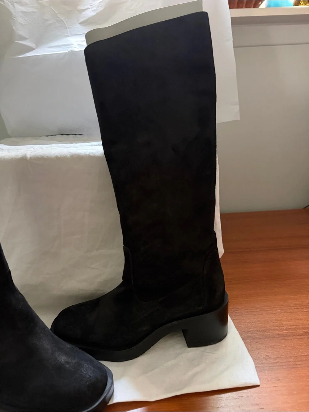 Stuart Weitzman Black Suede Over-the-Knee Boots